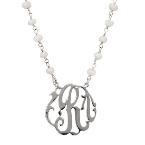 Single Initial Pearl Necklace