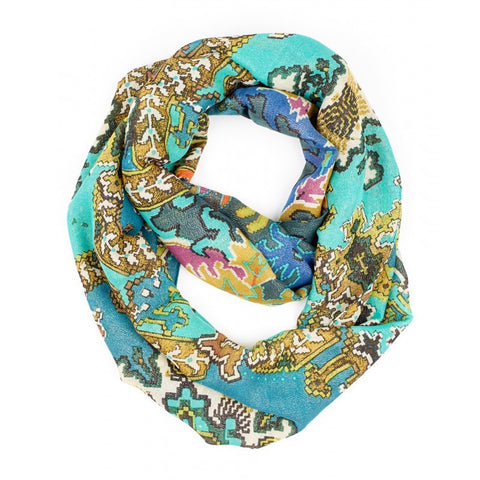 Metallic Paisley Loop Scarf