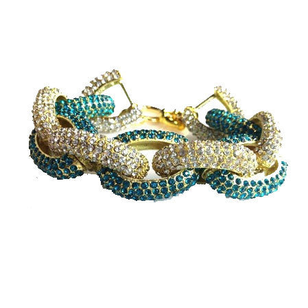 Colored Pave Link Bracelet